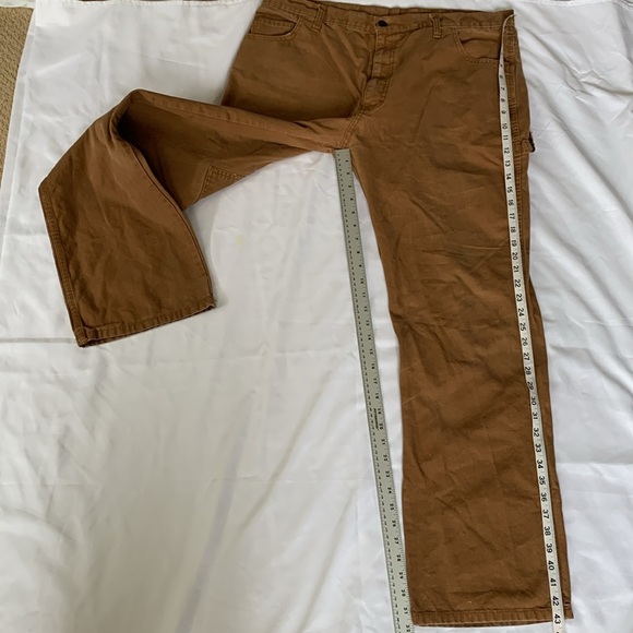 Dickies Men's Tough Max Duck Carpenter Pant 38x34 Stonewashed Brown - Picture 12 of 13